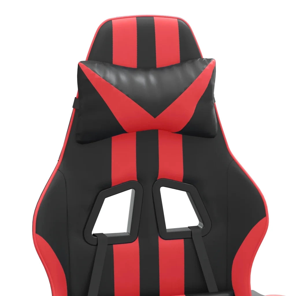 Sedia da Gaming con Poggiapiedi Nero e Rosso in Similpelle cod mxl 69542