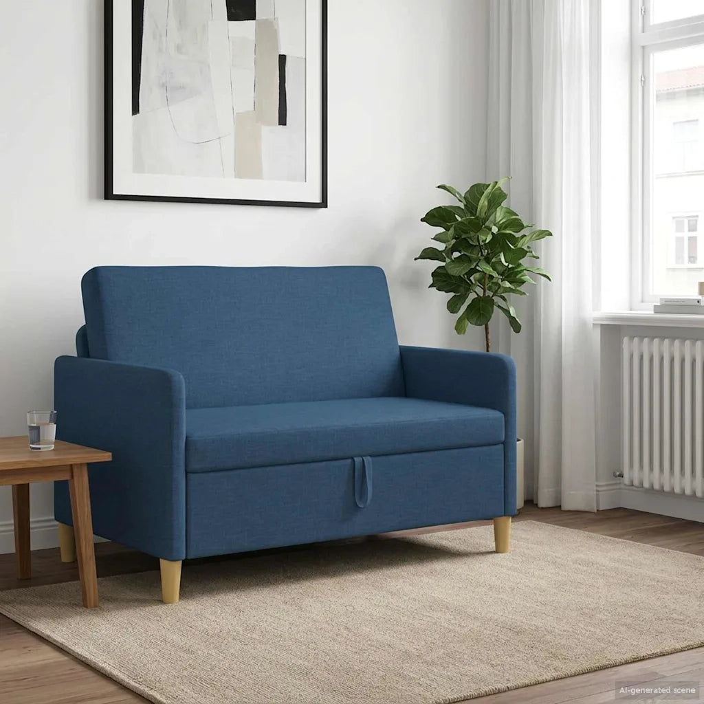 Divano con Storage Blu 122 x 78 x 87 cm Poliestere 42036899