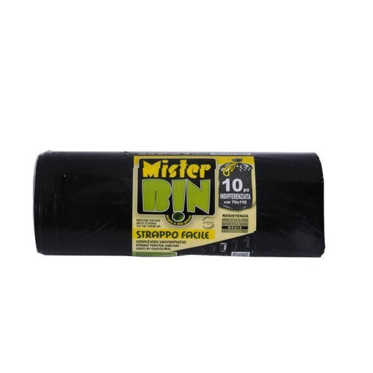Mister Bin Sacco Immondizia Legacci Nero 70X110 Pezzi 10