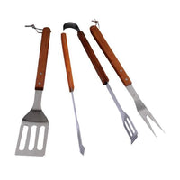 Lapillo Posate Barbecue Pezzi 3 Manico Legno Inox