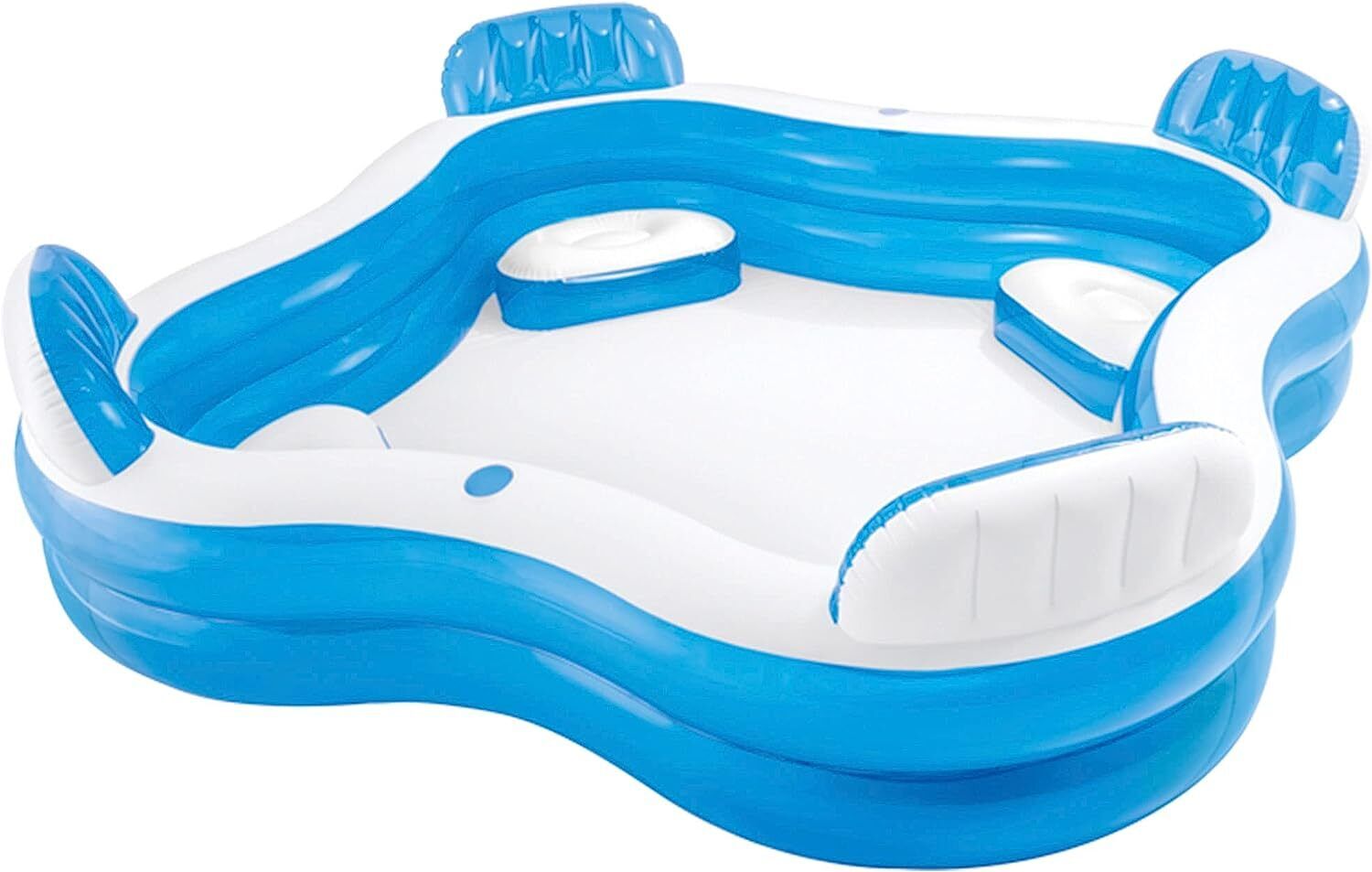Intex 56475NP Inflatable Swim Center Family Lounge 90 x 90 x 26 inches Multi-color Piscina Familiare Intex Swim Centre con Sedili
