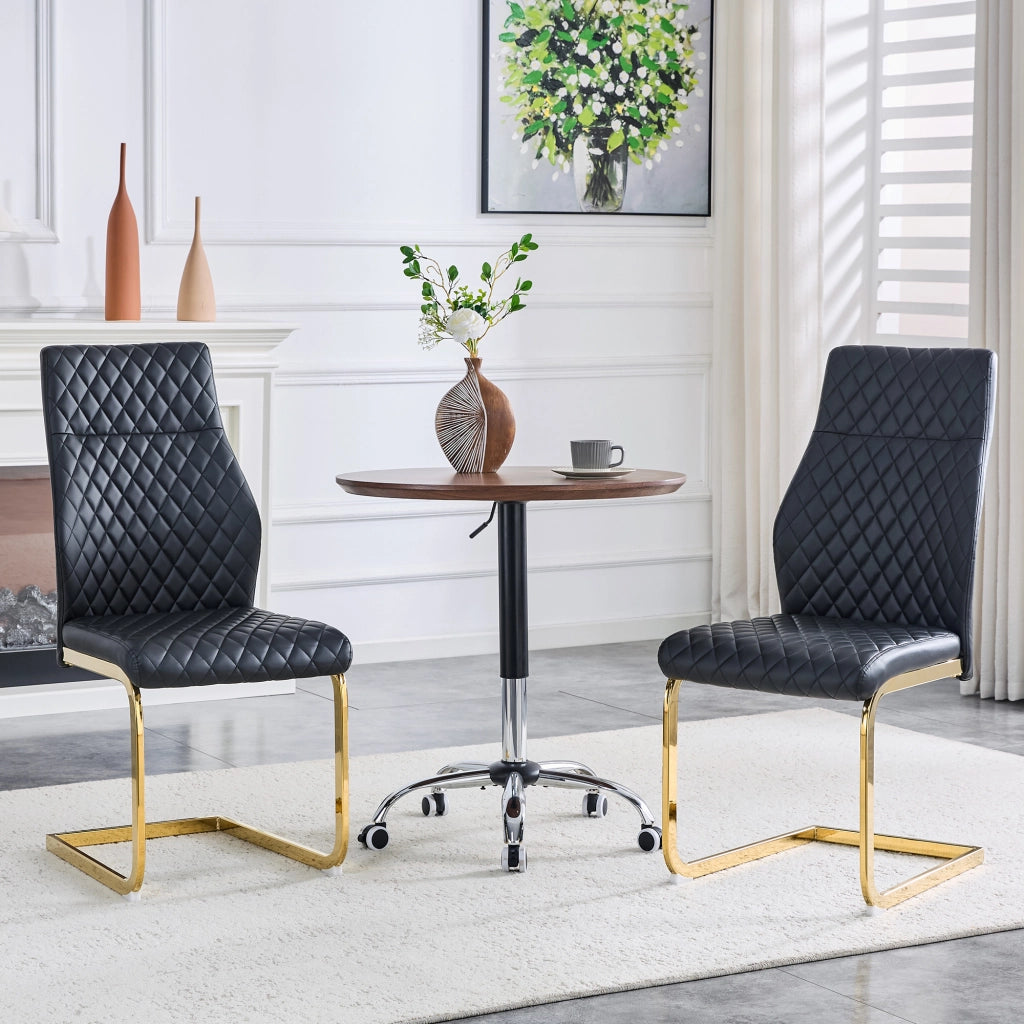 SEDIA Imbottita Rombi 100 cm Nero/Oro Set da 2 pezzi