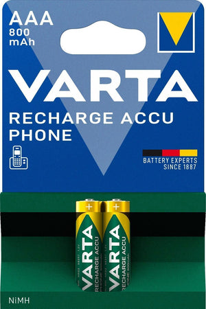 Varta Recharge Accu Phone AAA 800 mAh Blister da 2 (Batteria NiMH Accu, Micro, ricaricabile)