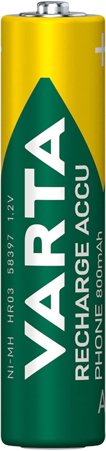 Varta Recharge Accu Phone AAA 800 mAh Blister da 2 (Batteria NiMH Accu, Micro, ricaricabile)