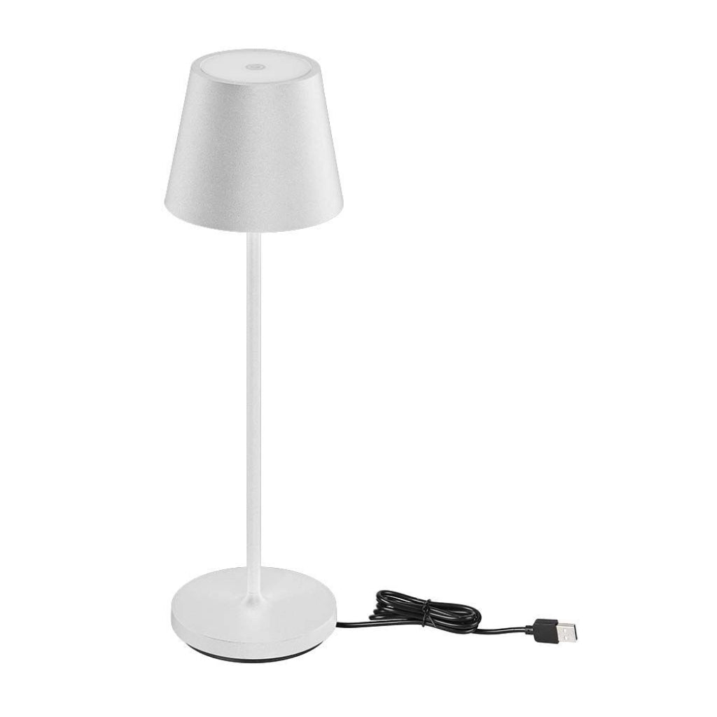 Lampada LED da Tavolo 1.5W Colore Bianco in Alluminio con caricatore Wireless e Touch Dimmerabile 3000K IP54 SKU 23445