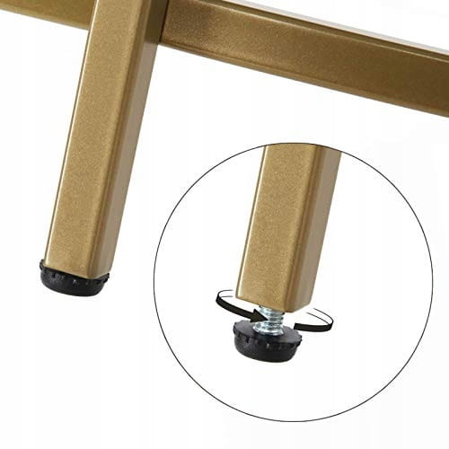 Tavolino da caffè rotondo Valora con struttura in acciaio dorato e piano in vetro