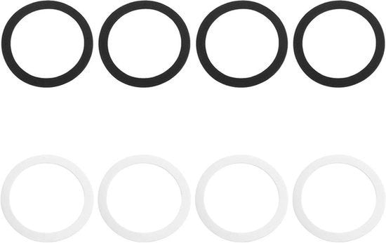 Set di 8 O-ring in PVC - zeefingresso in nero e bianco - diametro 110 mm - O-ring EVA - compatibile con vari prodotti - colore o modello variabile