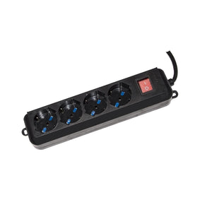 Link multipresa 4 prese universali ita-schuko 10-16 a - spina 16 a con interruttore colore nero