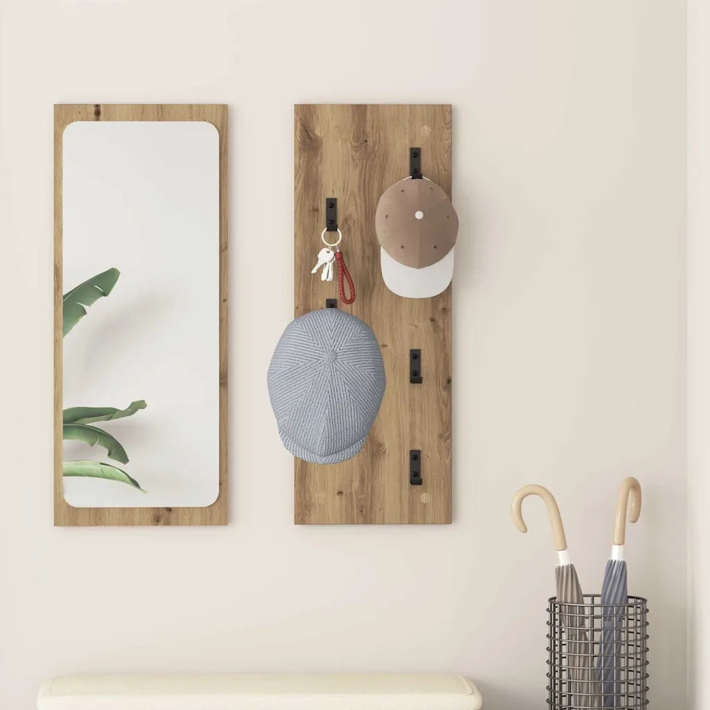 Appendiabiti a muro Rovere artigianale 30 x 1,5 x 80 cm 874474
