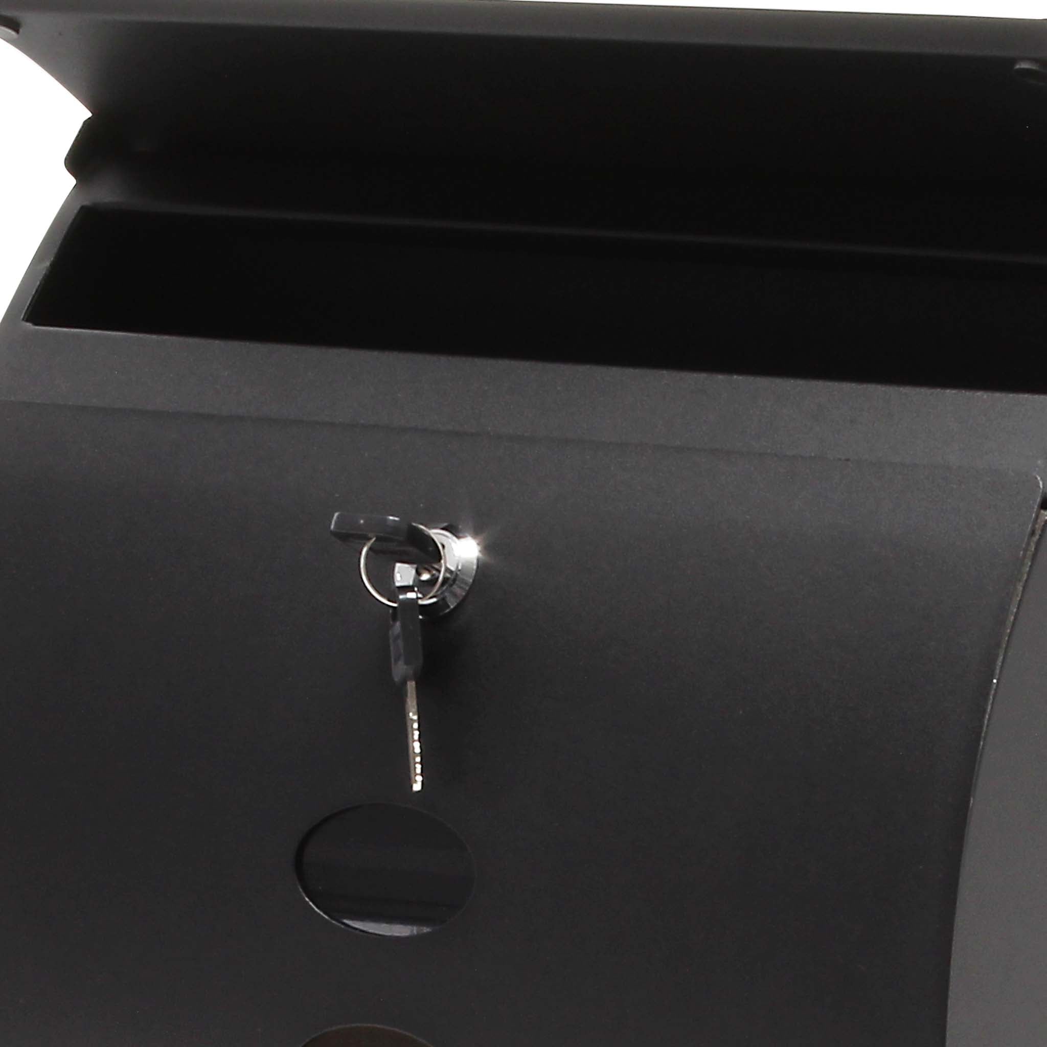 Cassetta postale V18 con vano portagiornale, verniciata a polvere nera