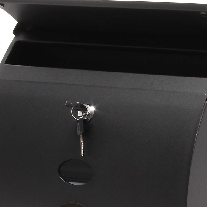 Cassetta postale V18 con vano portagiornale, verniciata a polvere nera