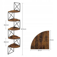 Libreria Valora con mensole angolari in stile loft rustico marrone per soggiorno
