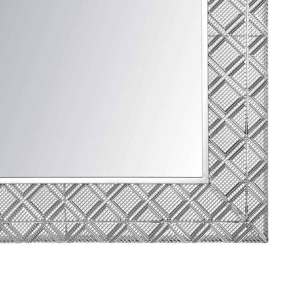 Specchio da parete Decorazione da appendere Argento 80 x 80 cm Cornice orientale Decorazione diamantata