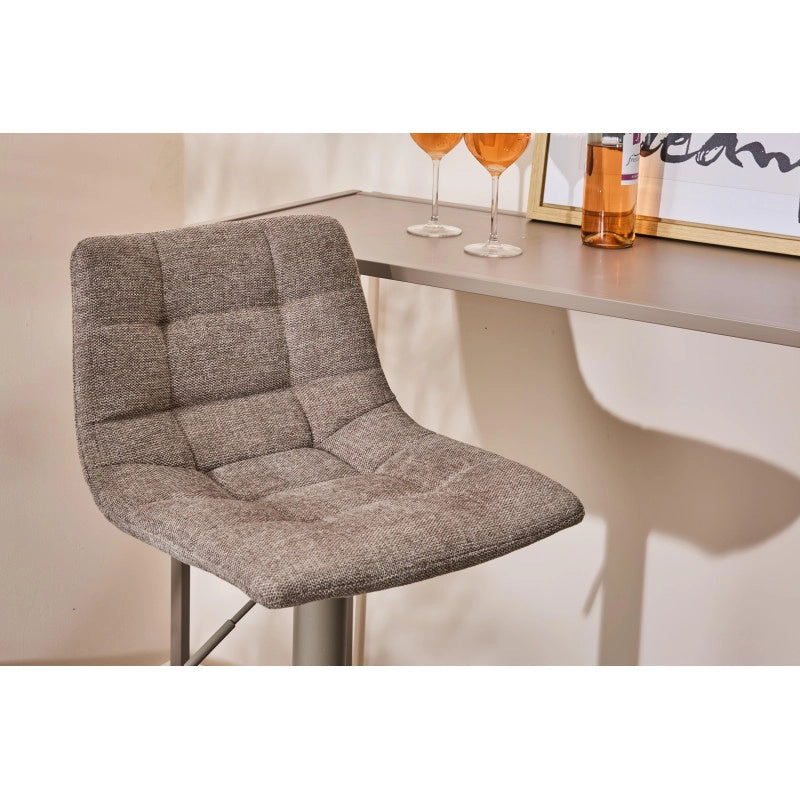 Set di 2 Sgabelli Clayton In Tessuto Tortora E Base Tortora