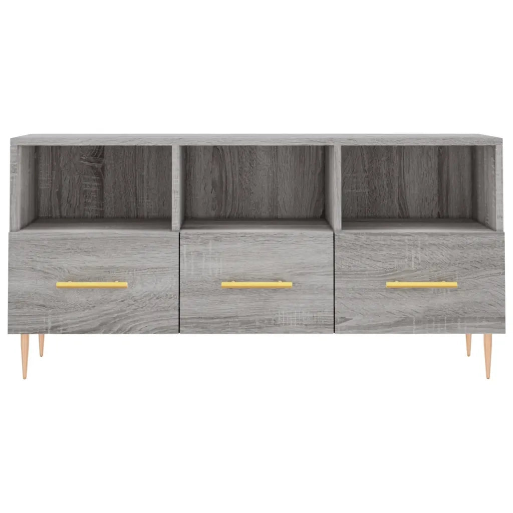 Mobile TV Grigio Sonoma 102x36x50 cm in Legno Multistrato 829026