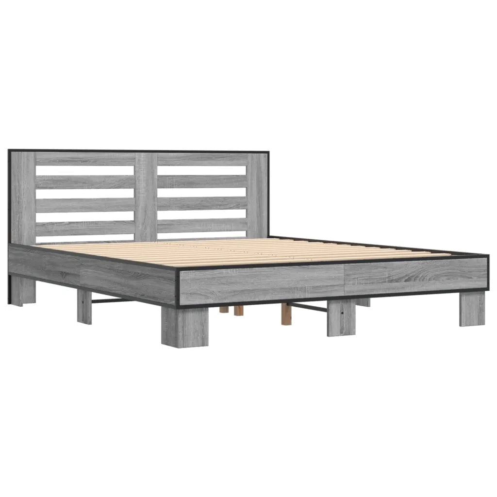 Giroletto Grigio Sonoma 150x200 cm in Legno Multistrato Metallo