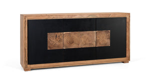 Credenza moderna in legno di mango e gambe in ferro
