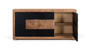 Credenza moderna in legno di mango e gambe in ferro