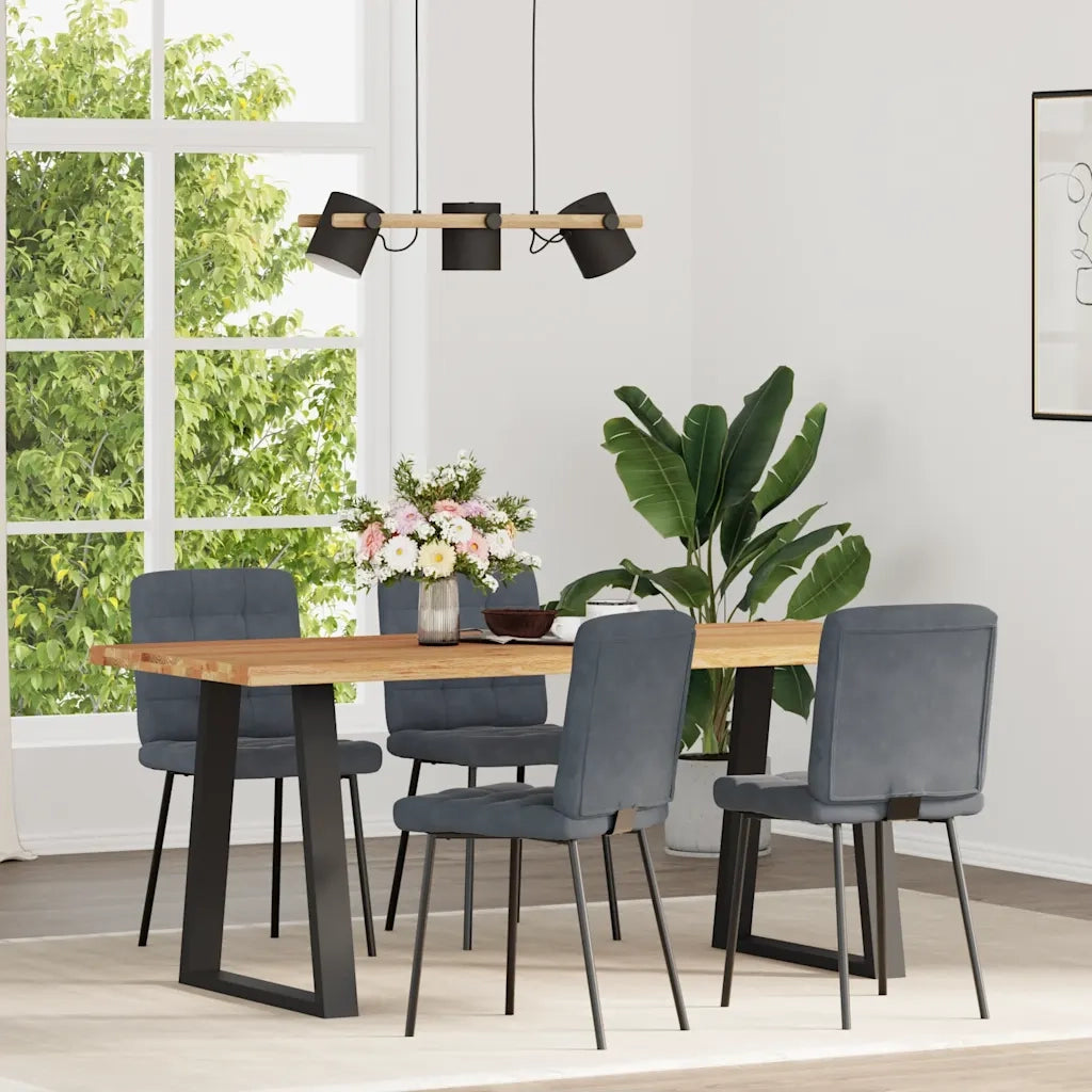 vidaXL Sedie da Pranzo 4 pz Grigio Scuro in Velluto