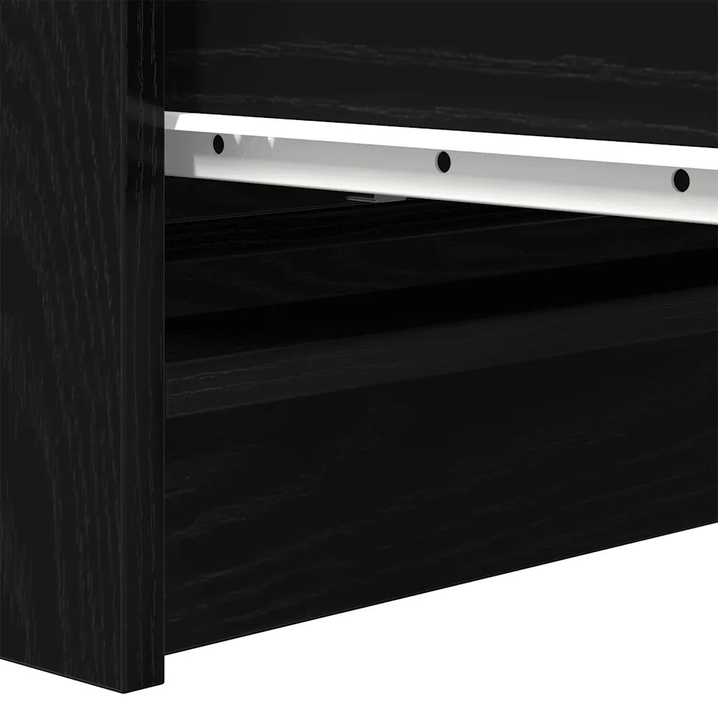 Credenza Rovere Nero 80x35x76 cm in Legno Multistrato 861734