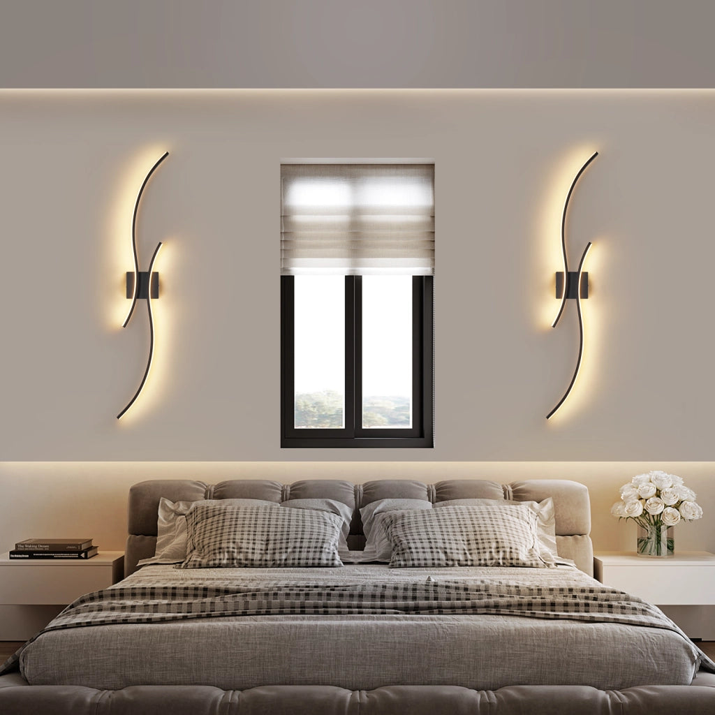 ZMH Applique a LED Nero 14w 100cm Bianco caldo 3000k per corridoio soggiorno camera da letto