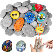 40 pezzi di pietre per dipinti, piatte, 3-5 cm, pietre di ghiaia per dipinti, natura, mare, pietre piatte lisce per attività di fai da te, scuola, pittura, vasi di fiori, decorazione