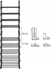 Scarpiera Valora a 10 ripiani, stile loft, colore nero