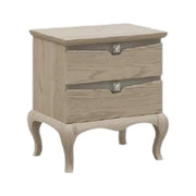 Comodino 2 cassetti moderno in legno frassino grigio 54x39x60 - Mobili 2G