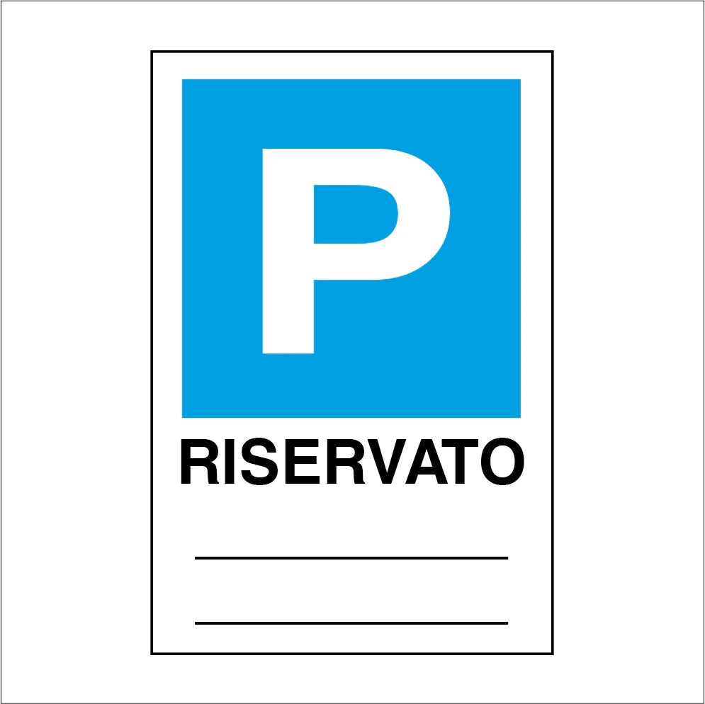 Cartello in alluminio Parcheggio riservato