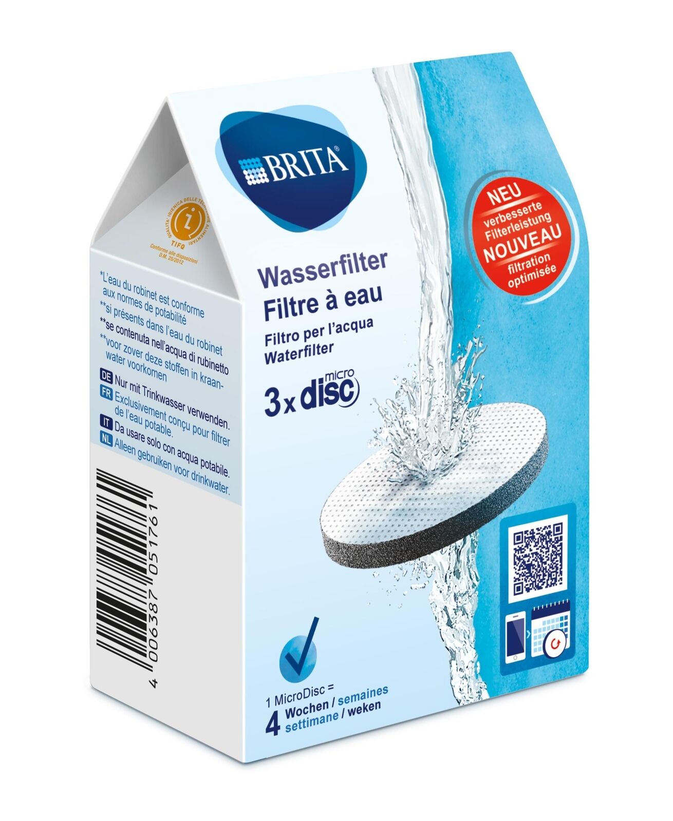 Brita Filtri per acqua MicroDisc Pack 3 - Per 3 mesi di filtrazione