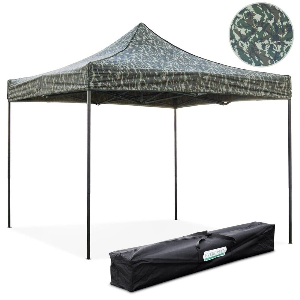Gazebo richiudibile pieghevole MARKET 3 X 3 Mimetico ricoperto in PVC impermeabile