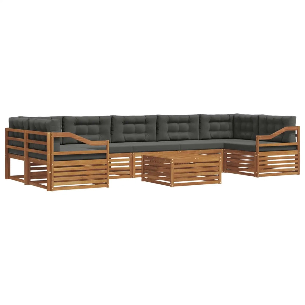 Set di divani da esterno con cuscino 8 pcs Naturale e Antracite 3373197