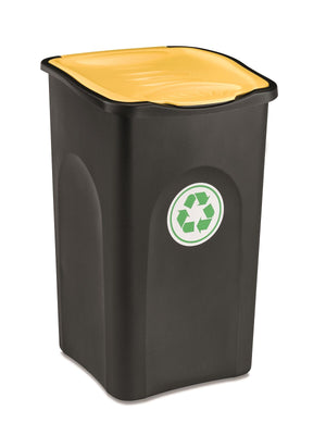 Stefanplast Pattumiera Ecogreen 37x37x56 50LT Nero/Giallo