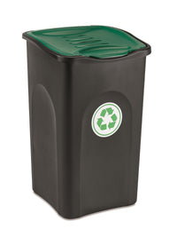 Stefanplast Pattumiera Ecogreen 37x37x56 50LT Nero/Verde