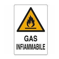Oem Cartello Gas Infiammabile 20x30cm Alluminio