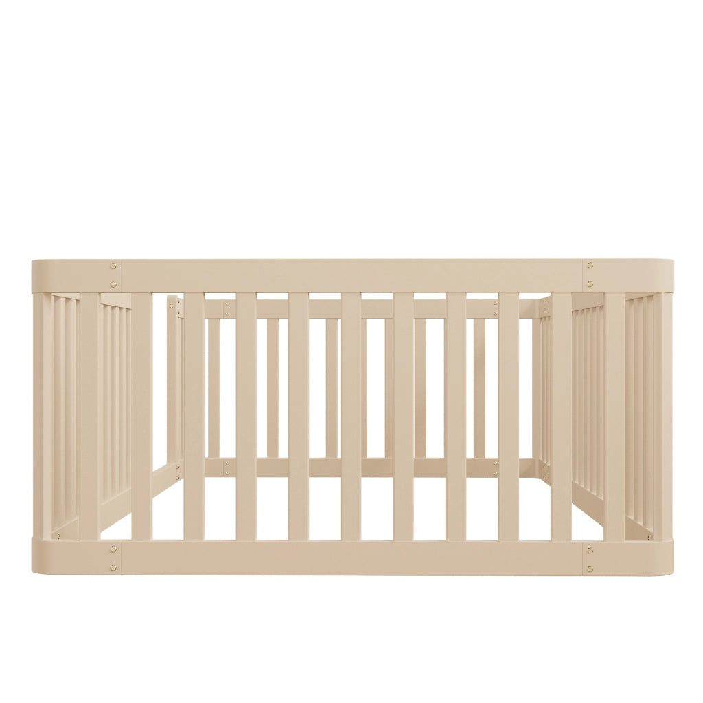 Letto in legno con recinzione - Zephmum - 90x200 - Crema