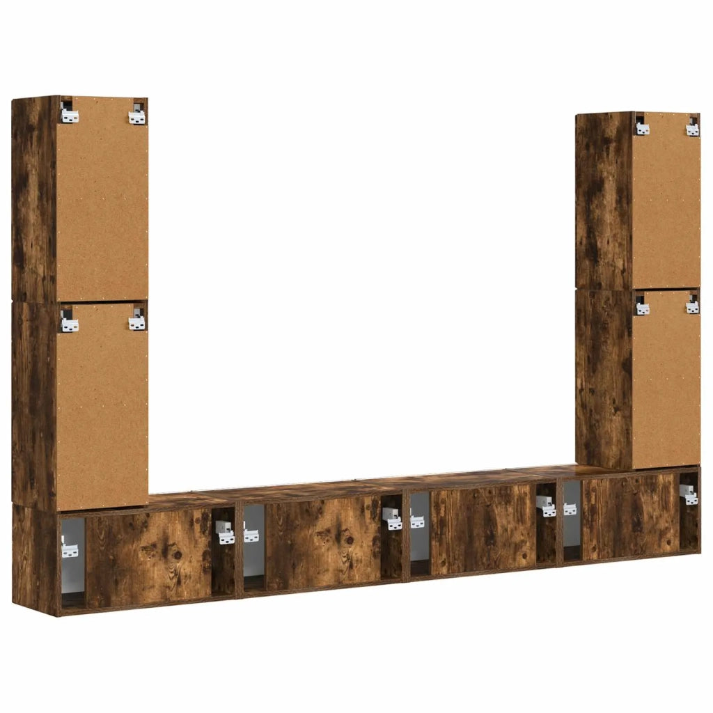 Set mobile TV 8 pcs Rovere fumé Legno multistrato 3409137