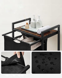 Mobile portabiancheria Valora 65L Marrone Rustico Nero | scomparto singolo