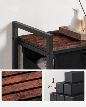 Mobile portabiancheria Valora 65L Marrone Rustico Nero | scomparto singolo