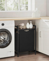 Mobile portabiancheria Valora 65L Marrone Rustico Nero | scomparto singolo