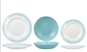 Servizio Tavola 18 Pezzi in Vetro Romantic Blue