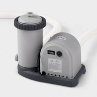 Intex 26756NP Piscina Fuori Terra Prisma Frame Rotonda Pompa Filtro 5678 L-h Scaletta Telo Base e Copertura 32695 L Acciaio e PVC Grigio 610x132 cm 610cm x132cm Con Pompa Filtro