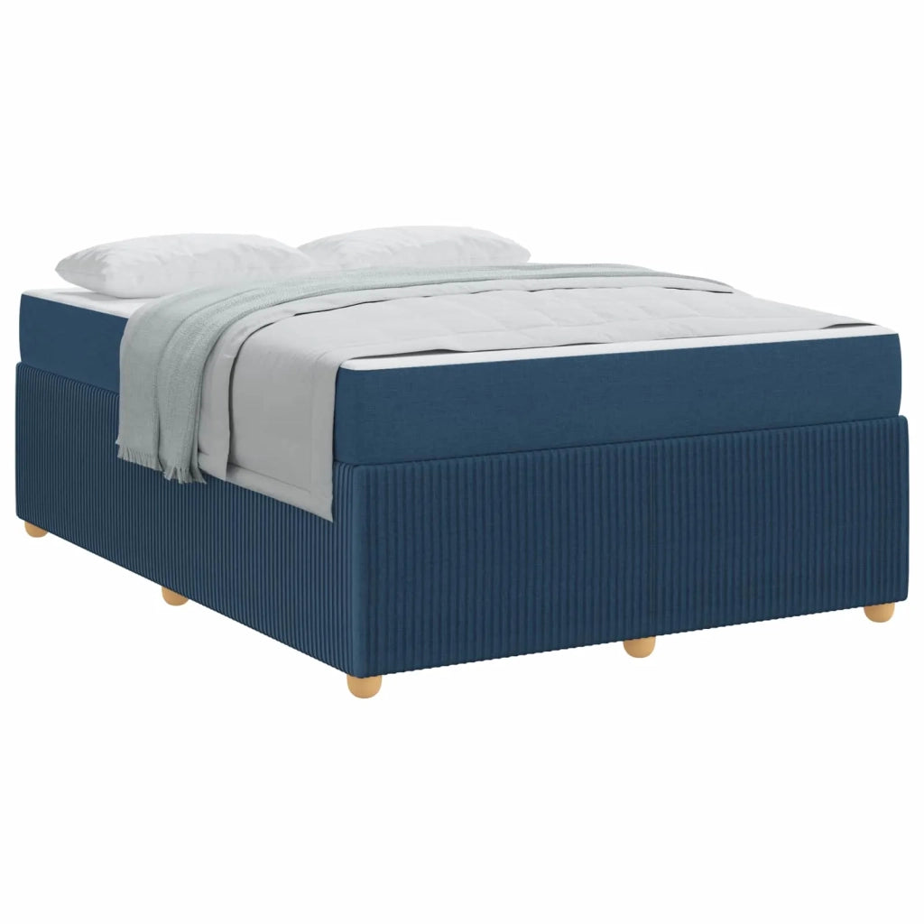 Struttura del letto con materasso Blu 140 x 200 cm Tessuto 3398398