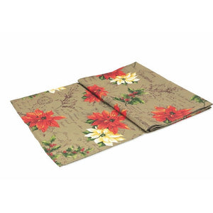 Runner 45X180 Cm Stella Natale Con Scritte Bronzo