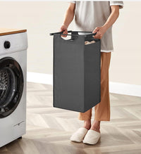 Mobile portabiancheria Valora 3 x 38L grigio e nero | Tre scomparti