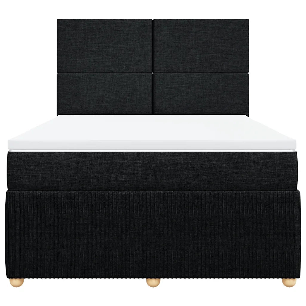 Giroletto a Molle con Materasso Nero 140x190 cm in Tessuto