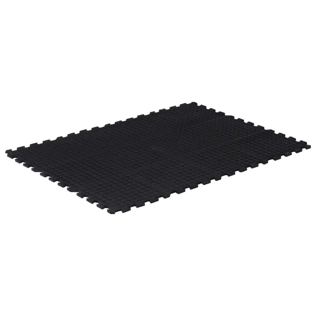 Piastrella per Pavimenti in Gomma Nera 12 mm 90x120 cm CFW2921424