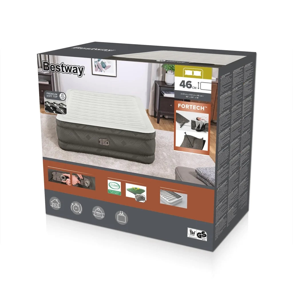 Bestway Letto ad Aria Fortech con Pompa Integrata 203x152x46 cm 93785