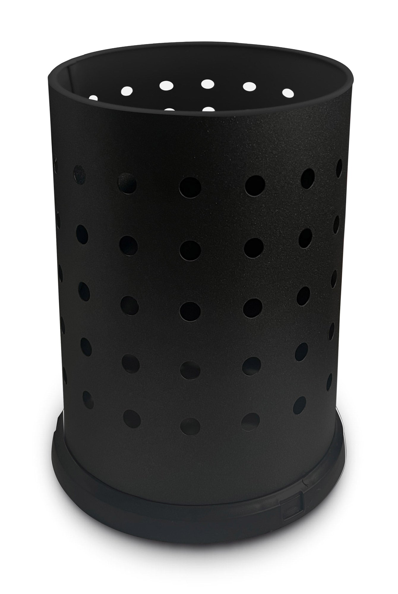 Pattumiera Gettacarte Ø24xh34 cm da Interno in Acciaio Verniciato Traforato Nero