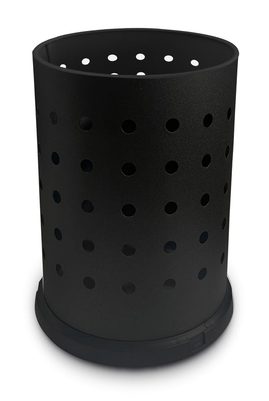 Pattumiera Gettacarte Ø24xh34 cm da Interno in Acciaio Verniciato Traforato Nero